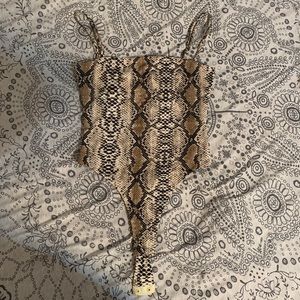 Snake Print Body Suit Sz S